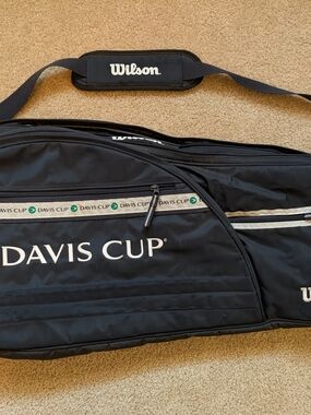 Vintage Wilson Davis Cup Black Tennis Gear Bag
